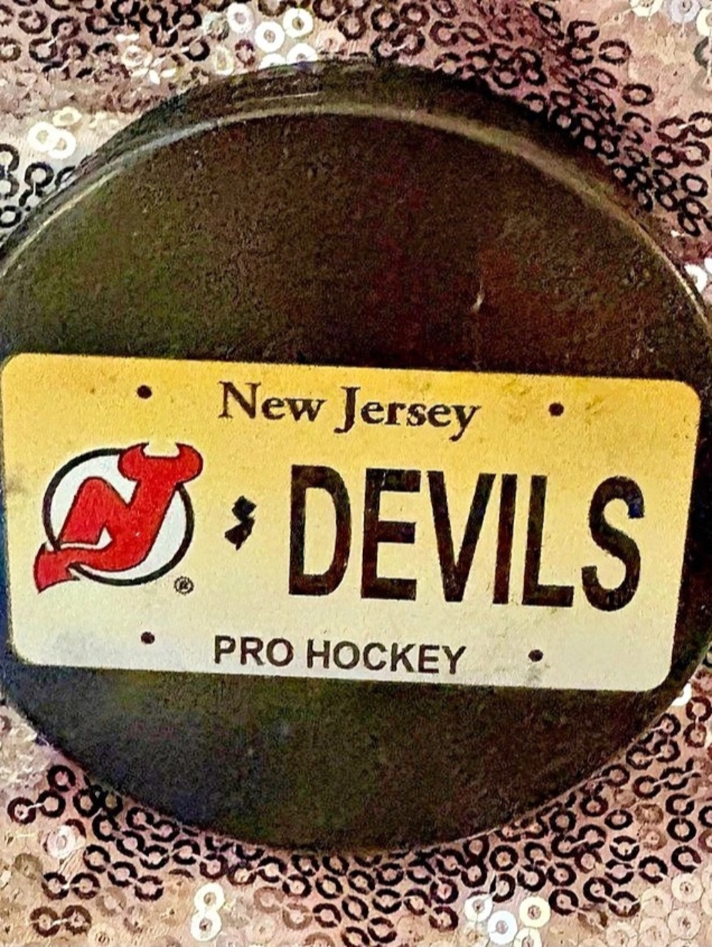 New Jersey Devils Limited Edition Pro Hockey Puck Black Red Limited Edition